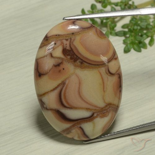 25.36ct Naturale Multicolore Diaspro, Ovale, Opaco