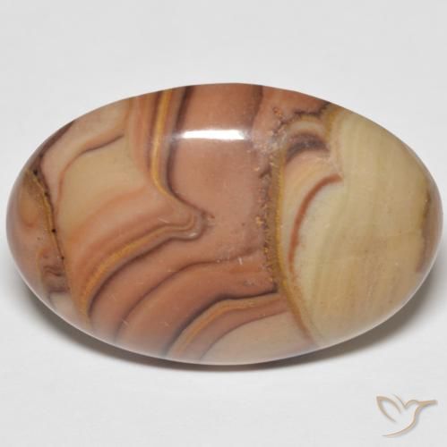 23.68ct Naturale Multicolore Diaspro, Ovale, Opaco