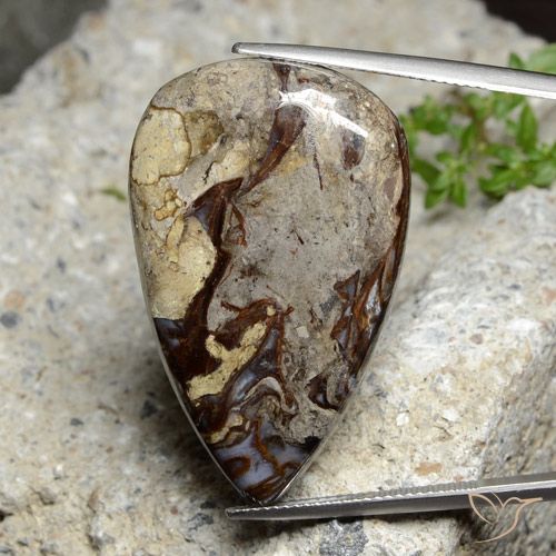 37.59ct Naturale Multicolore Diaspro, Forma a pera, Opaco