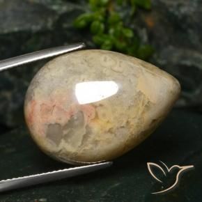 Diaspro Multicolore naturale da 23.13 ct, Forma a pera, Opaco