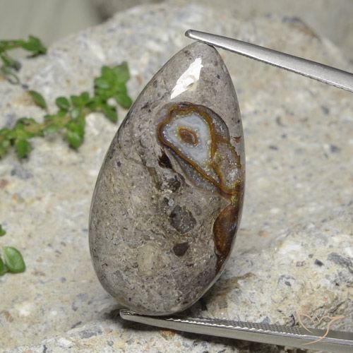 23.89ct Naturale Multicolore Diaspro, Forma a pera, Opaco