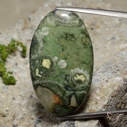 27.42ct Naturale Multicolore Diaspro, Ovale, Opaco