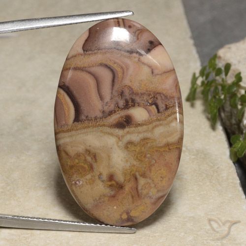 24.61ct Naturale Multicolore Diaspro, Ovale, Opaco
