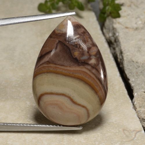18.38ct Naturale Multicolore Diaspro, Forma a pera, Opaco