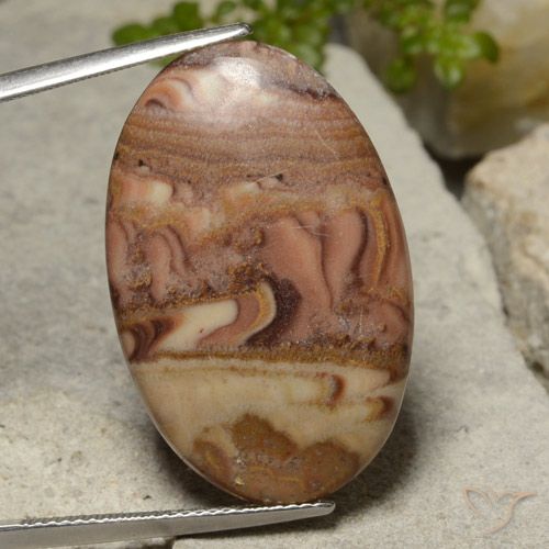 18.42ct Naturale Multicolore Diaspro, Ovale, Opaco