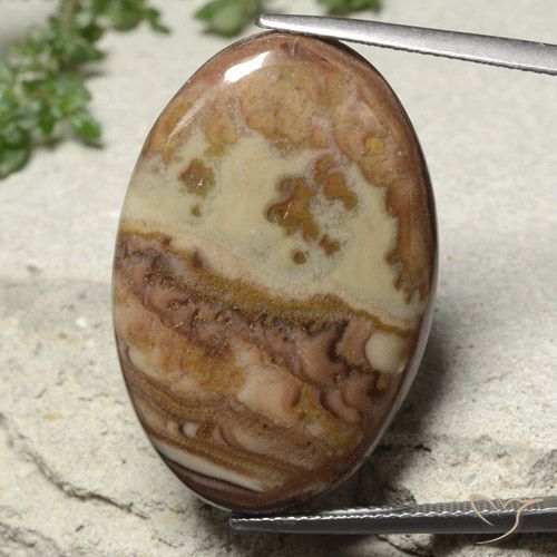 23.45ct Naturale Multicolore Diaspro, Ovale, Opaco