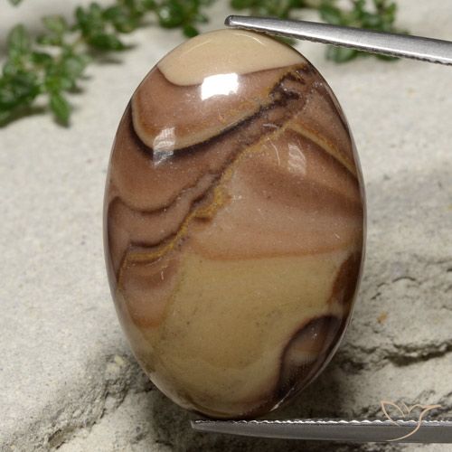 25.96ct Naturale Multicolore Diaspro, Ovale, Opaco