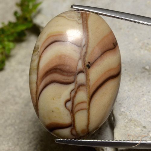 24.50ct Naturale Multicolore Diaspro, Ovale, Opaco