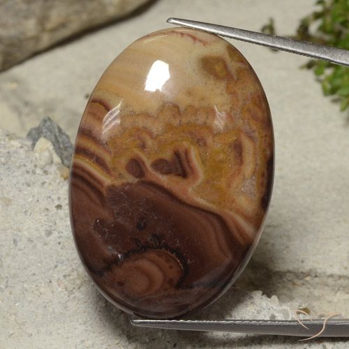 33.44ct Naturale Multicolore Diaspro, Ovale, Opaco