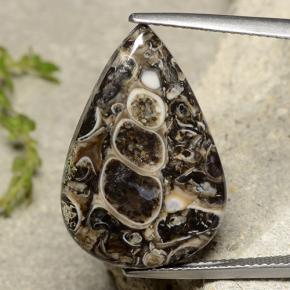 Diaspro naturale multicolore da 13,84 ct, taglio a pera, opaco