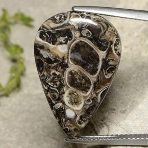 Diaspro naturale multicolore da 13,84 ct, taglio a pera, opaco