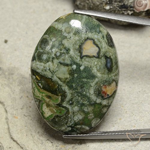 24.10ct Naturale Multicolore Diaspro, Ovale, Opaco