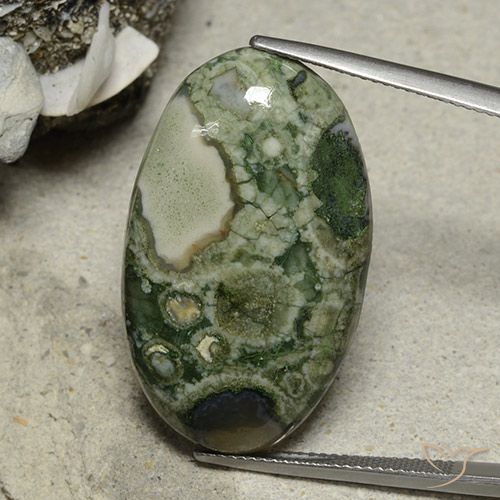25.95ct Naturale Multicolore Diaspro, Ovale, Opaco