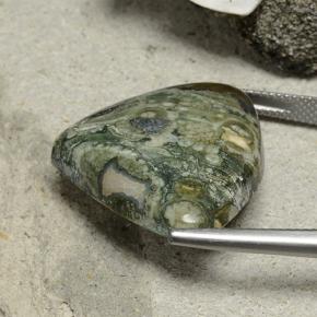 Diaspro naturale multicolore da 24,33 ct, taglio a pera, opaco