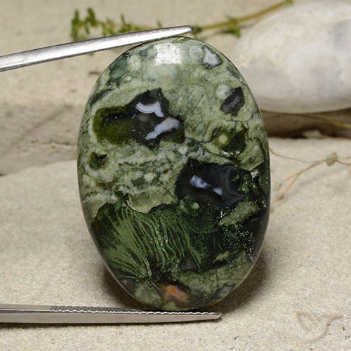 32.16ct Naturale Multicolore Diaspro, Ovale, Opaco