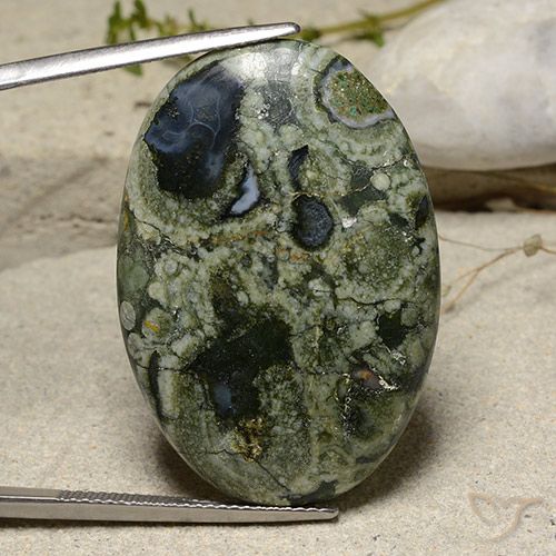 30.02ct Naturale Multicolore Diaspro, Ovale, Opaco