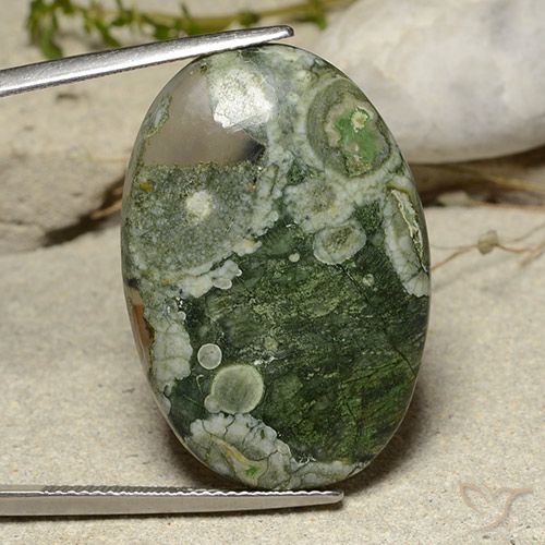 24.37ct Naturale Multicolore Diaspro, Ovale, Traslucido