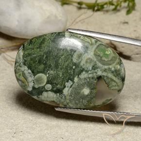Diaspro Multicolore naturale da 24.37 ct, Ovale, Traslucido