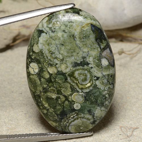 25.67ct Naturale Multicolore Diaspro, Ovale, Opaco