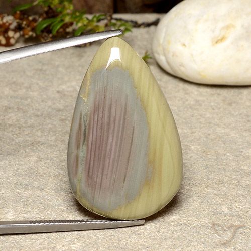 29.73ct Naturale Multicolore Diaspro, Forma a pera, Opaco