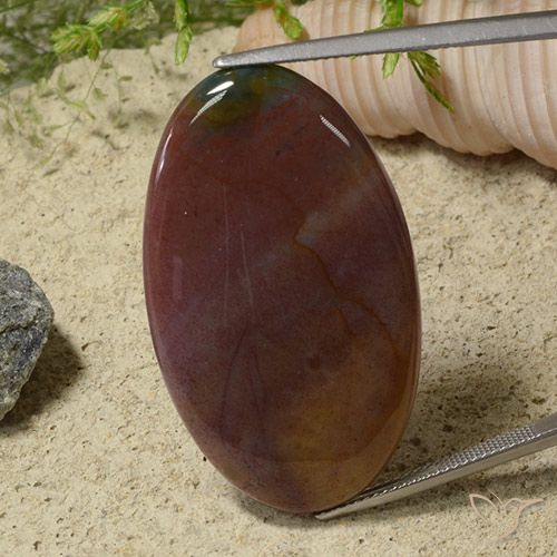 39.44ct Naturale Multicolore Diaspro, Ovale, Opaco