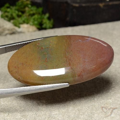Diaspro Multicolore naturale da 46.10 ct, Ovale, Opaco