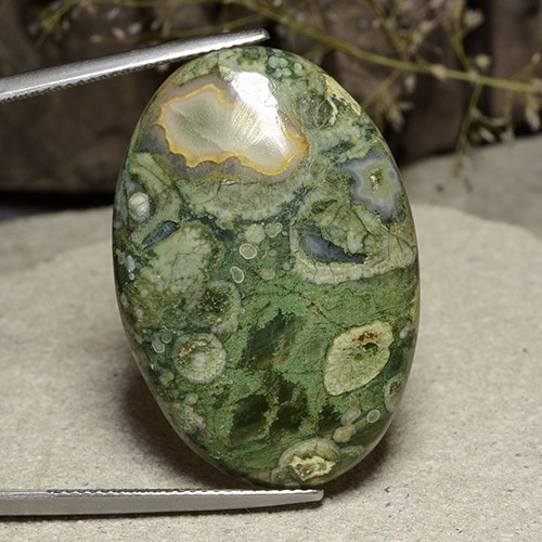 Diaspro Multicolore naturale da 28.73 ct, Taglio ovale, Opaco