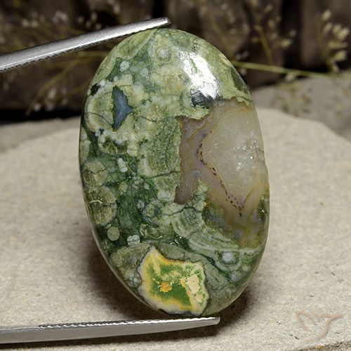 28.92ct Naturale Multicolore Diaspro, Ovale, Traslucido