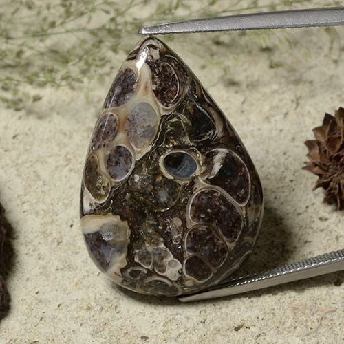 25.71ct Naturale Multicolore Diaspro, Forma a pera, Opaco