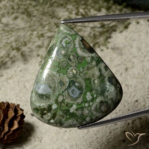 27.09ct Naturale Multicolore Diaspro, Forma a pera, Opaco