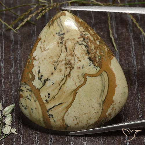 39.45ct Naturale Multicolore Diaspro, Forma a pera, Opaco