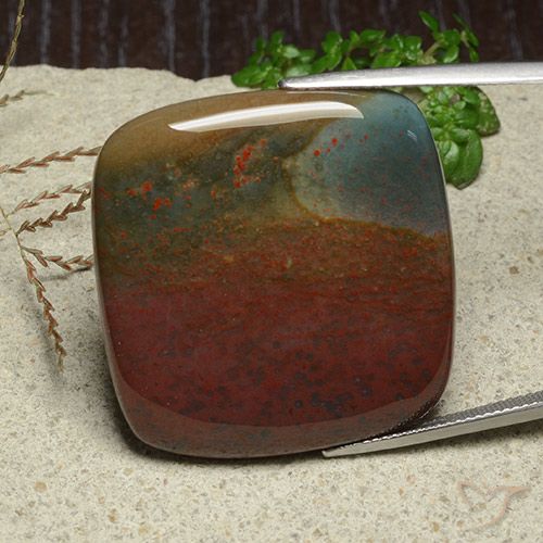 53.98ct Naturale Multicolore Diaspro, Cuscino, Opaco