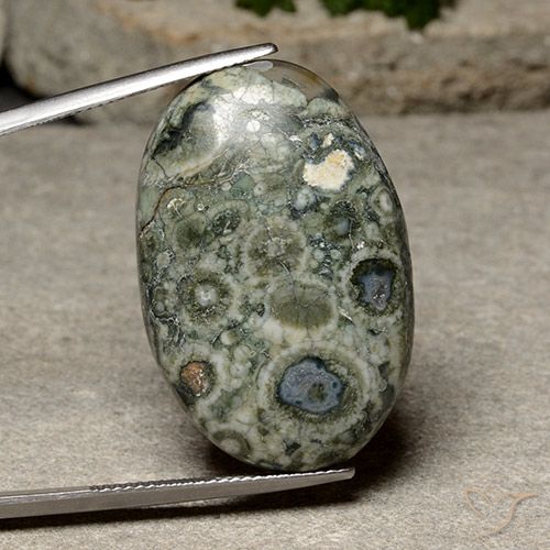 28.65ct Naturale Multicolore Diaspro, Ovale, Opaco