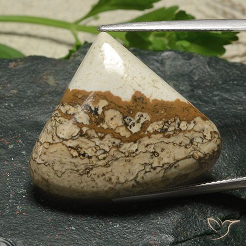 33.81ct Naturale Multicolore Diaspro, Forma a pera, Opaco