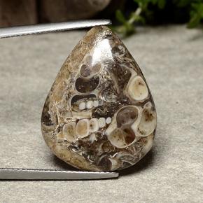 Diaspro naturale multicolore da 14,09 ct, taglio a pera, opaco