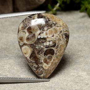 Diaspro naturale multicolore da 14,09 ct, taglio a pera, opaco