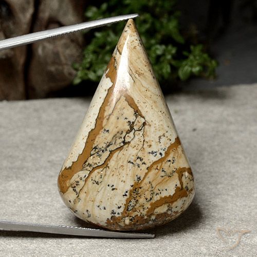 74.08ct Naturale Multicolore Diaspro, Forma a pera, Opaco