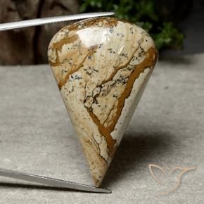 Diaspro Multicolore naturale da 74.08 ct, Forma a pera, Opaco