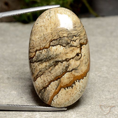 38.03ct Naturale Multicolore Diaspro, Ovale, Opaco