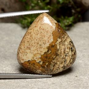 Diaspro naturale multicolore da 18,96 ct, taglio a pera, opaco