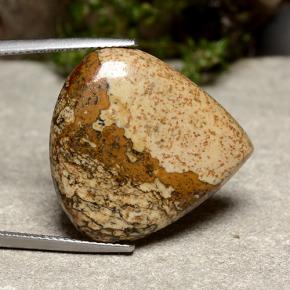 Diaspro naturale multicolore da 18,96 ct, taglio a pera, opaco