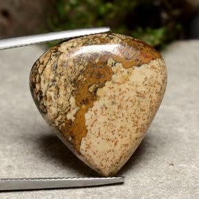 Diaspro naturale multicolore da 18,96 ct, taglio a pera, opaco