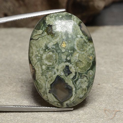 28.30ct Naturale Multicolore Diaspro, Ovale, Opaco