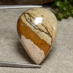Diaspro naturale multicolore da 12,42 ct, taglio a pera, opaco