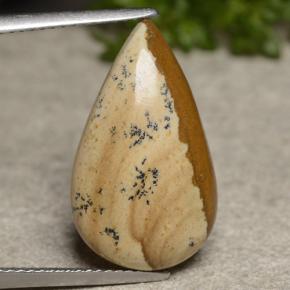 Diaspro naturale multicolore da 7,70 ct, taglio a pera, opaco
