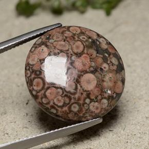 Diaspro naturale multicolore da 16,37 ct, taglio rotondo, opaco