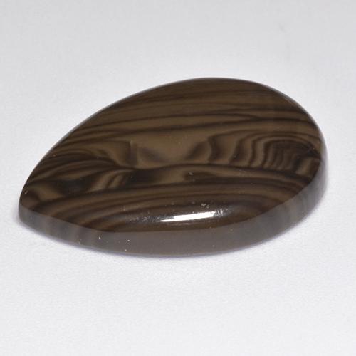Diaspro Marrone scuro naturale da 17.66 ct, Forma a pera, Opaco
