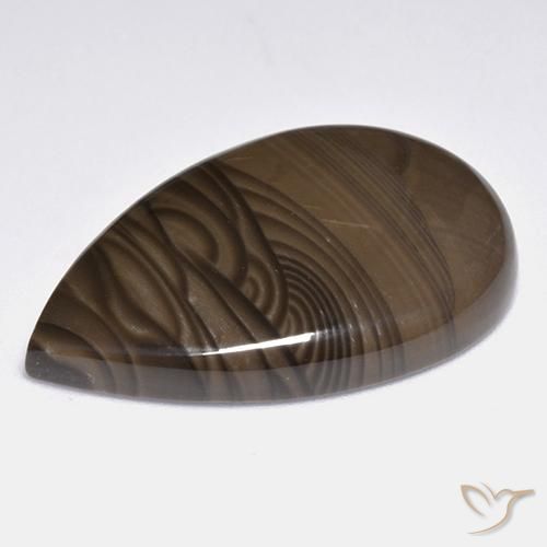 Diaspro Marrone medio naturale da 24.21 ct, Forma a pera, Opaco