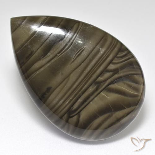 24.15ct Naturale Marrone scuro Diaspro, Forma a pera, Opaco