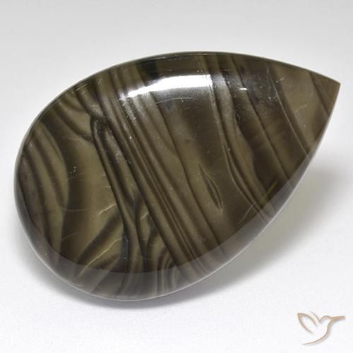 Diaspro Marrone scuro naturale da 24.15 ct, Forma a pera, Opaco
